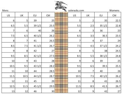 do burberry clothes run small|burberry shoes size chart.